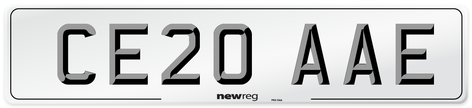 CE20 AAE Number Plate from New Reg